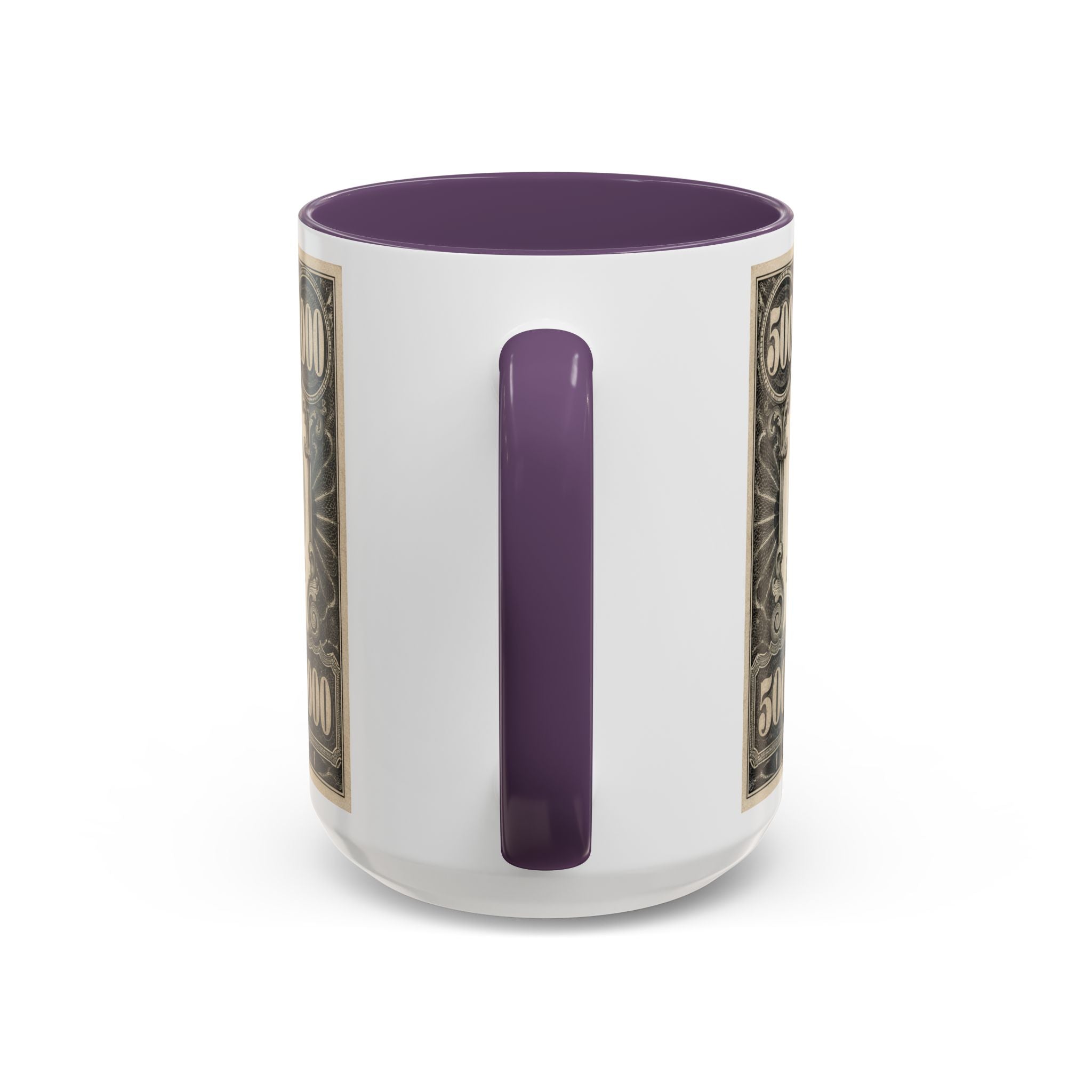 Money Print Coffee Mug — Vintage 1000 & 500 Note Accent Mug