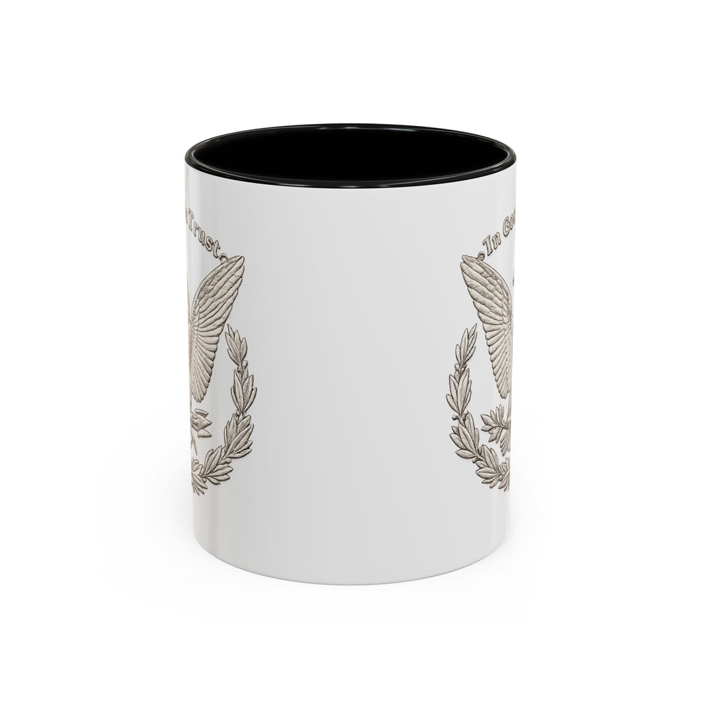 Eagle Emblem Coffee Mug — "In God We Trust" Accent Ceramic Mug (11/15oz)