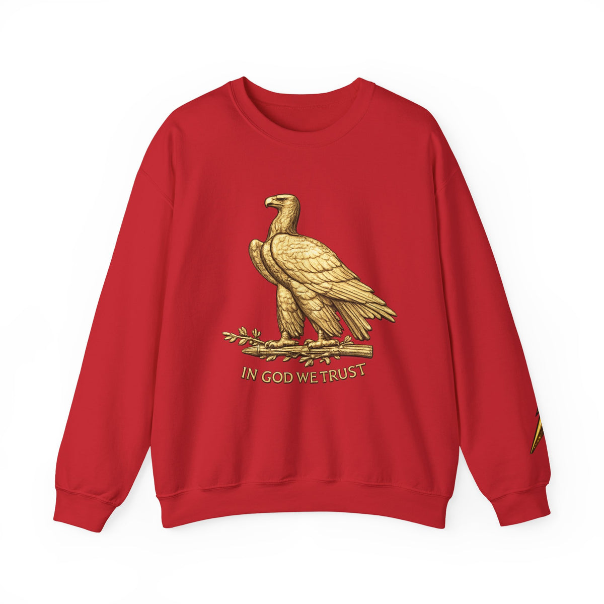 Crewneck Sweatshirt — Gold Eagle 'In God We Trust' Patriotic Pullover
