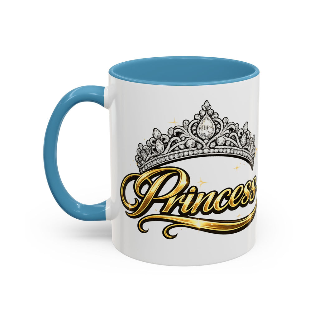 Princess Crown Accent Coffee Mug — Gold Script 11/15oz