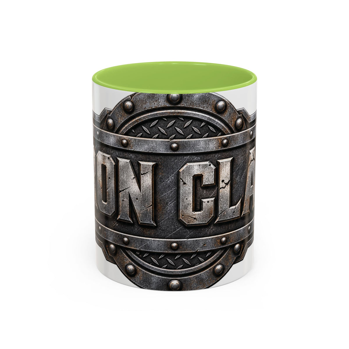 Metal Shield Coffee Mug — 'Iron Clad' Rustic Industrial Accent Mug