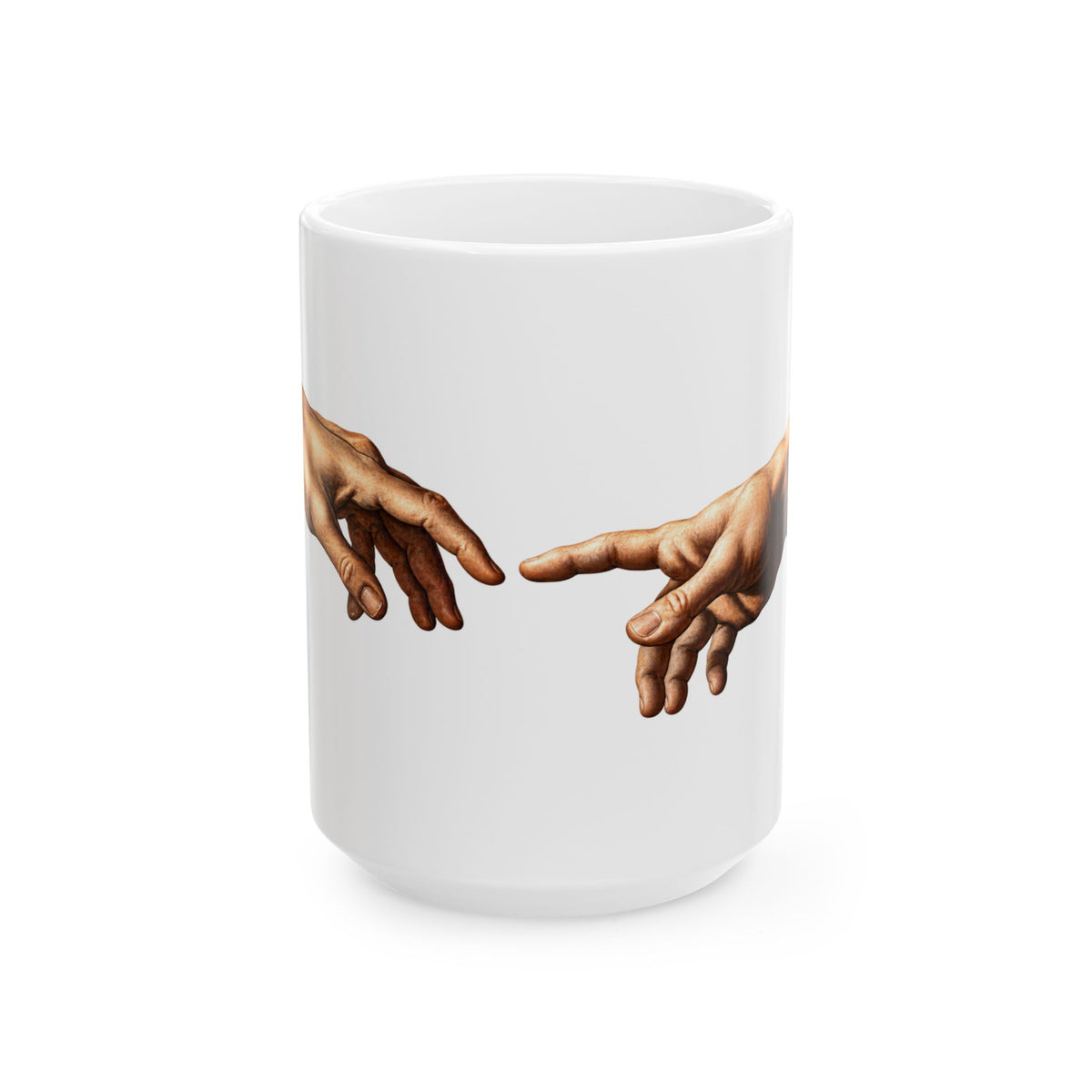 Creation of Adam Ceramic Mug – Renaissance Hands Coffee Cup (11oz & 15oz)