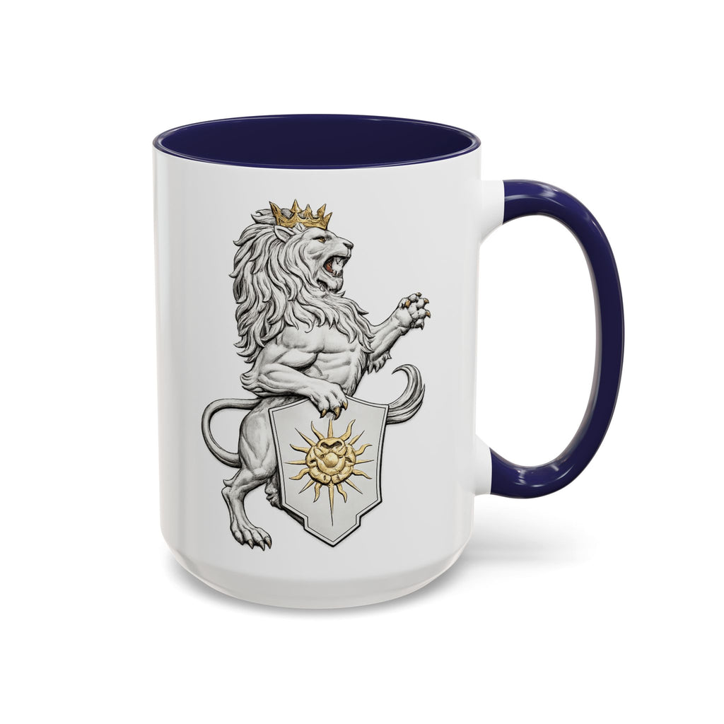 Royal Lion Crest Coffee Mug — Heraldic Crowned Lion Design (11/15oz)