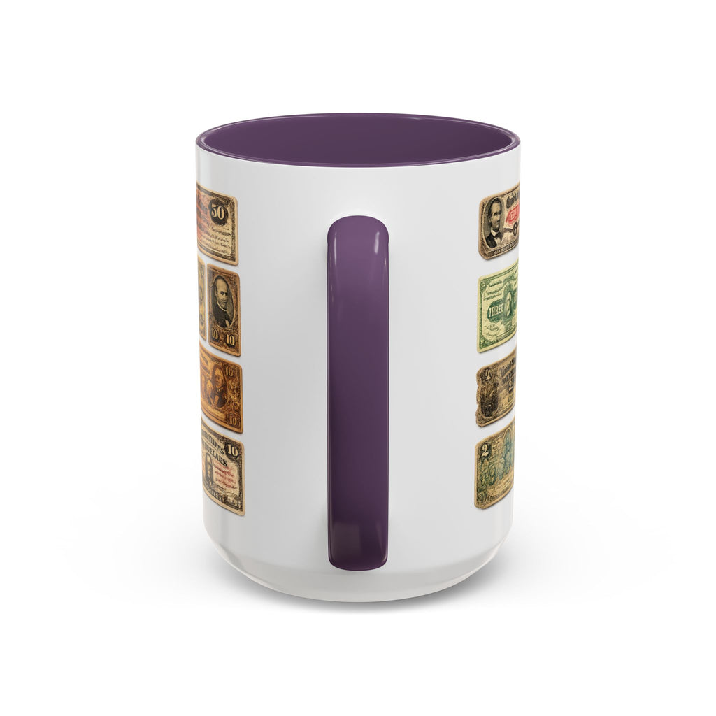 Vintage US Fractional Currency Coffee Mug – Retro Banknote Accent Mug (11/15 oz)