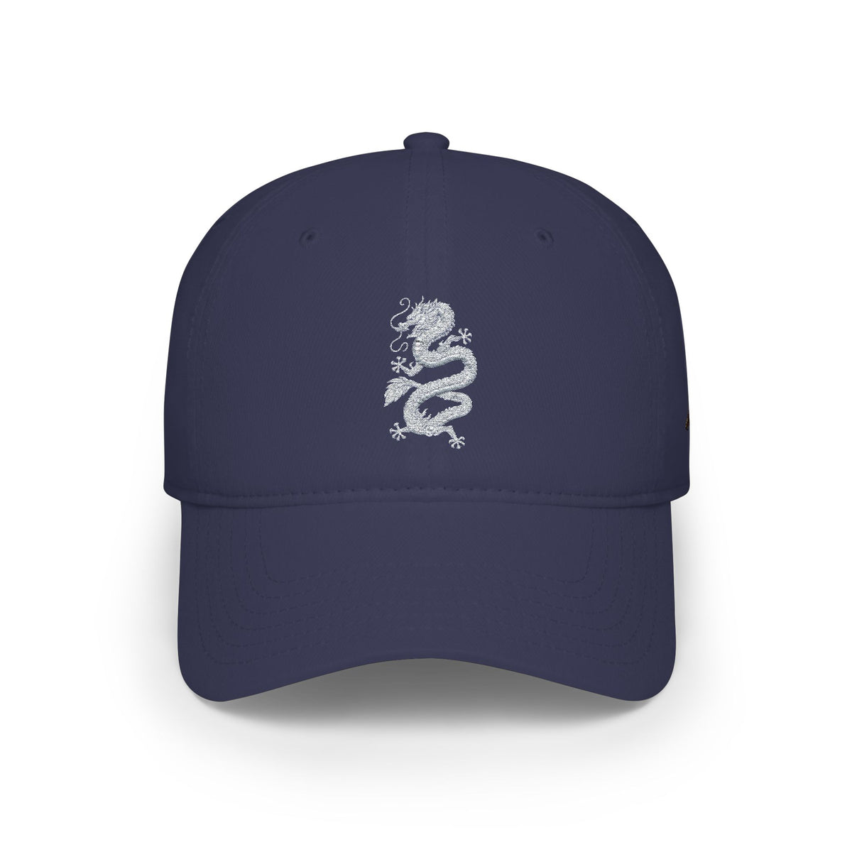 Low-Profile Baseball Cap with White Embroidered Dragon — Minimalist Streetwear Hat
