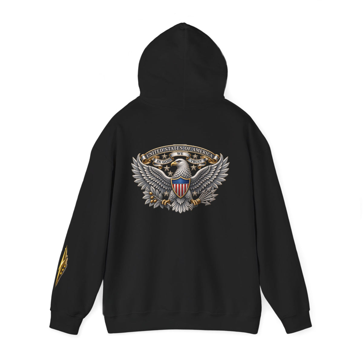 Patriotic Eagle Hoodie — American Shield Graphic Pullover