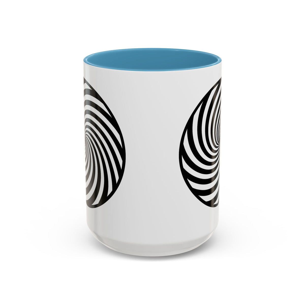 Hypnotic Swirl Accent Mug — Black & White Spiral Coffee Cup (11/15oz)