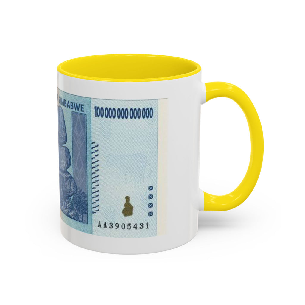 Zimbabwe Trillion Dollar Note Coffee Mug — Vintage Currency Accent Mug (11/15oz)