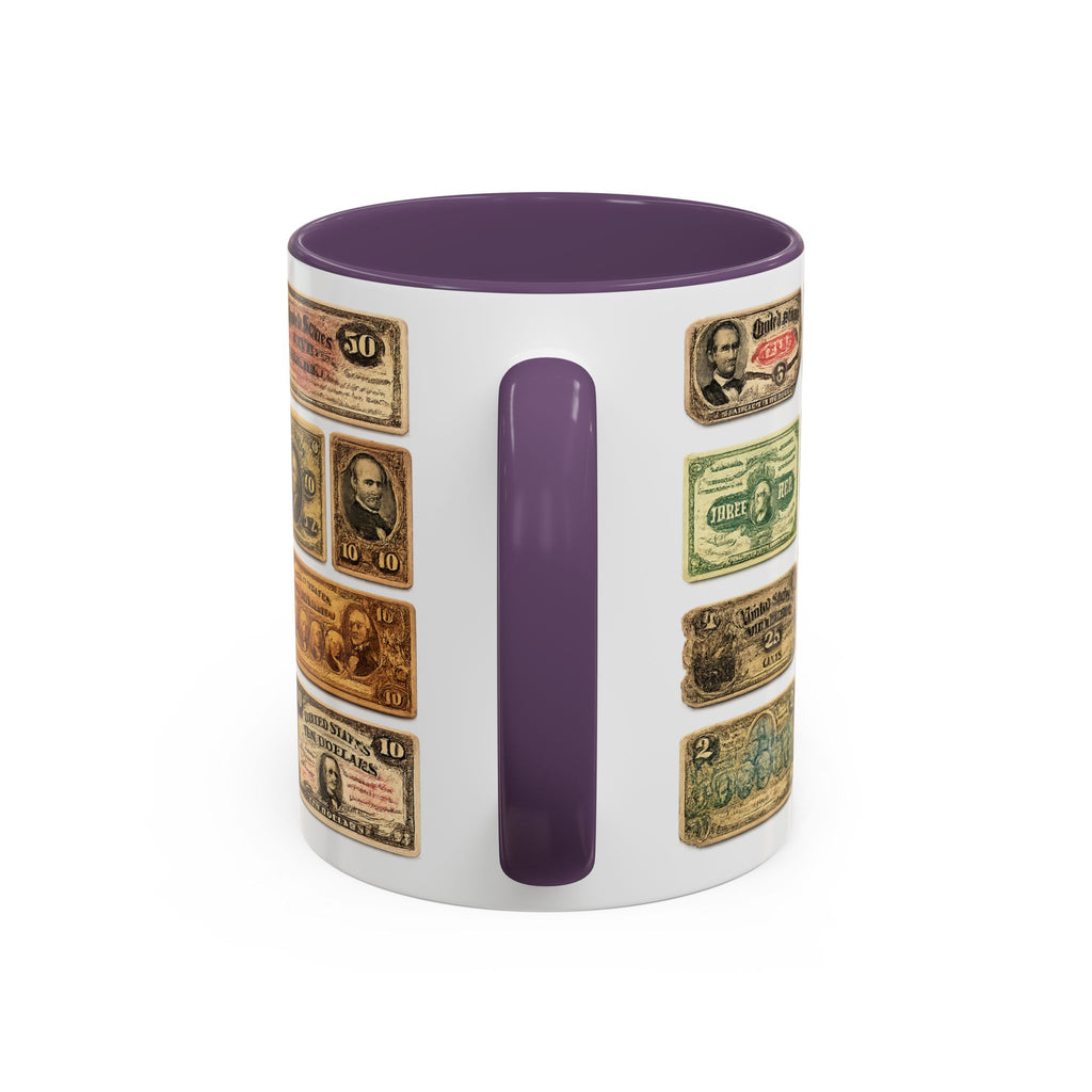 Vintage US Fractional Currency Coffee Mug – Retro Banknote Accent Mug (11/15 oz)