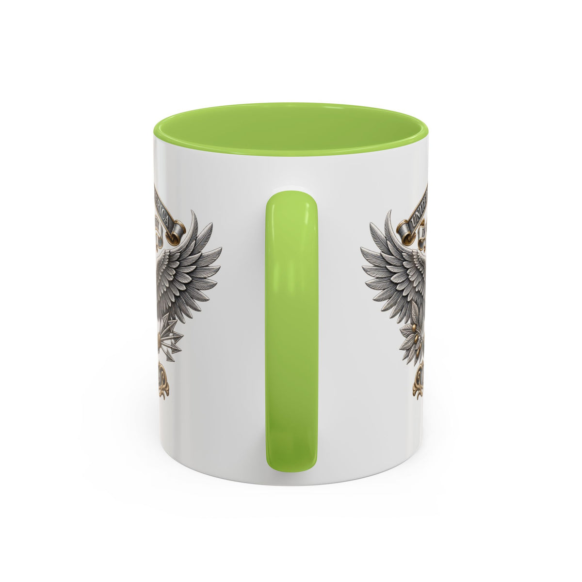 Eagle Shield Accent Coffee Mug — Patriotic "In God We Trust" Design