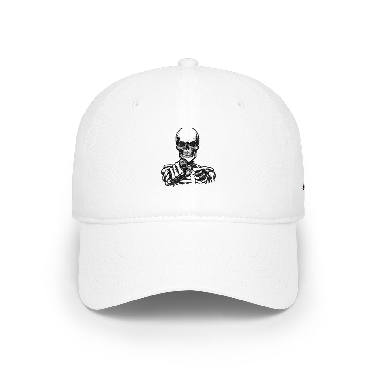 Skull Embroidered Low-Profile Baseball Cap —  Skull Hat