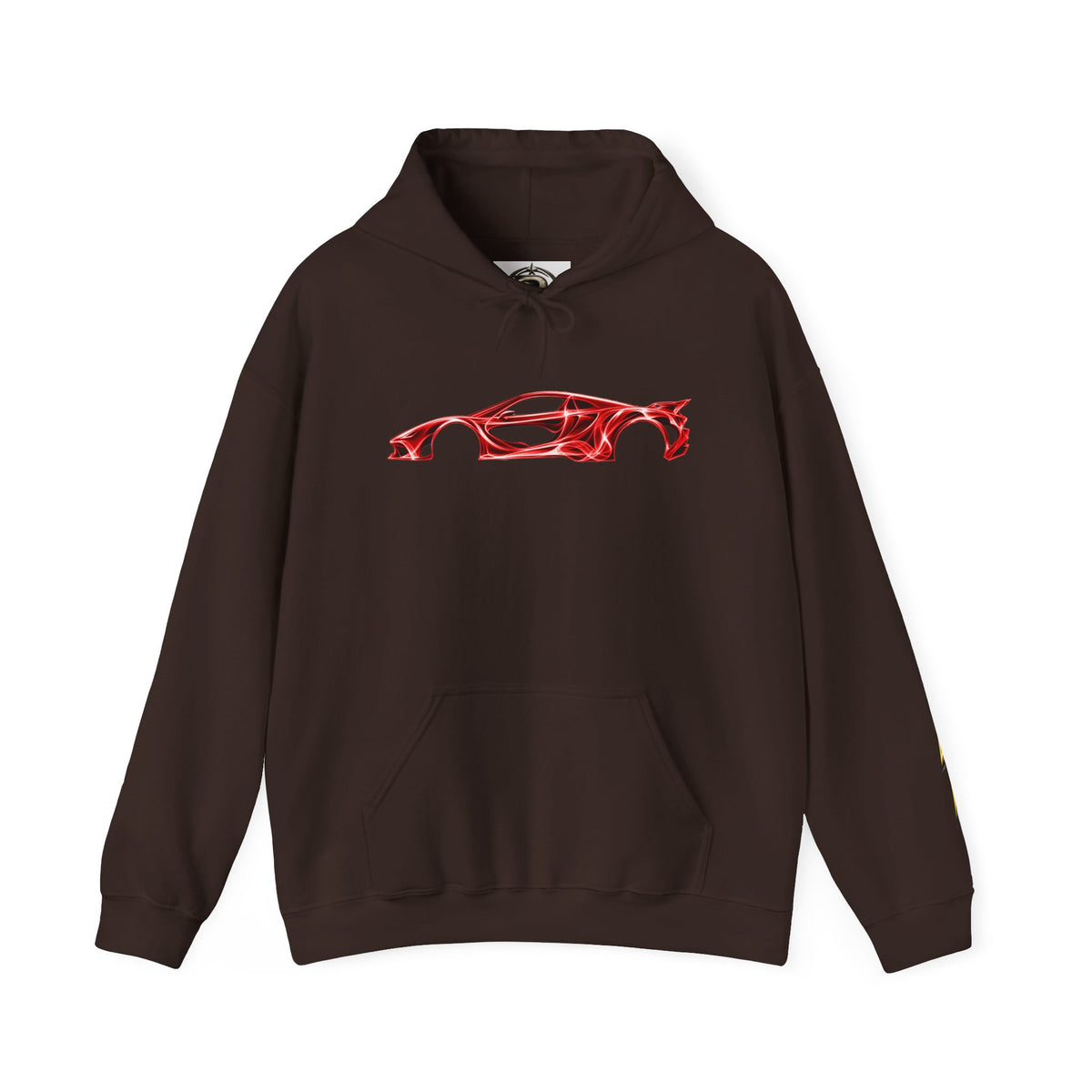 Car Silhouette Hoodie – Red Flame Sports Car Graphic