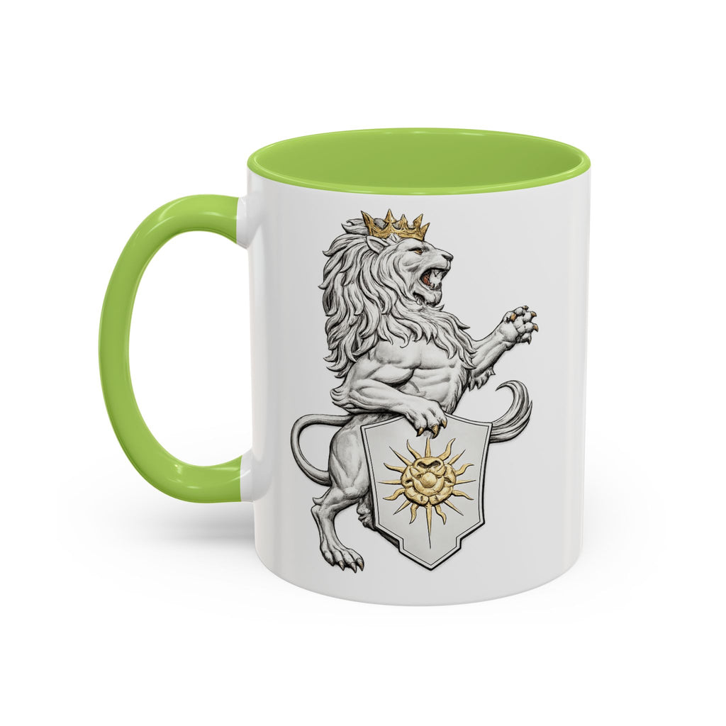 Royal Lion Crest Coffee Mug — Heraldic Crowned Lion Design (11/15oz)