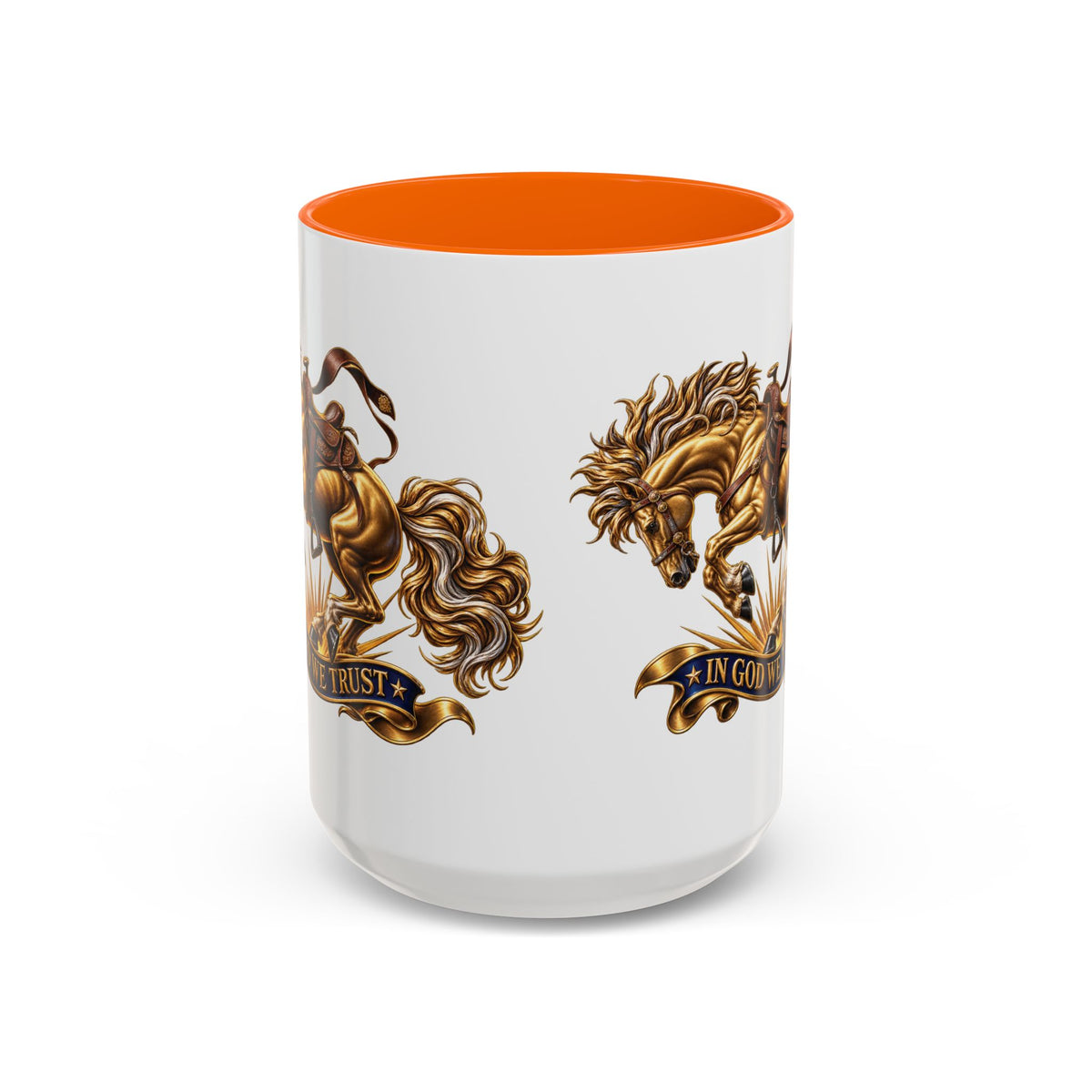 In God We Trust Golden Horse Accent Coffee Mug
