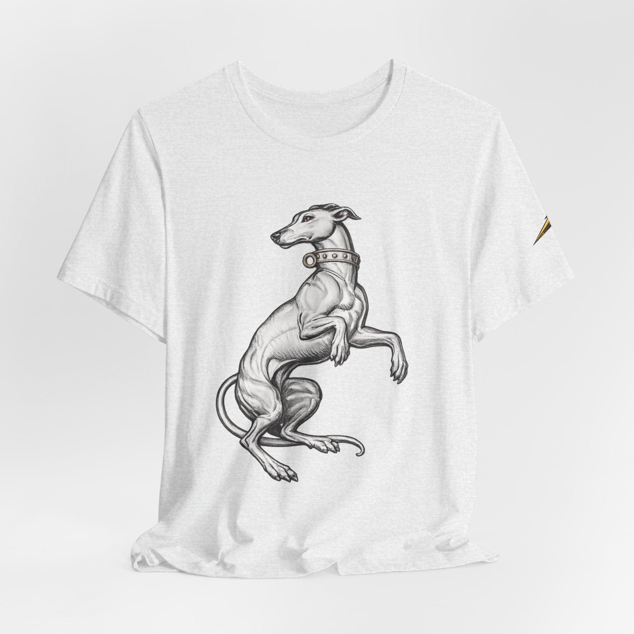Greyhound Illustration T‑Shirt — Elegant Whippet Dog Art Tee