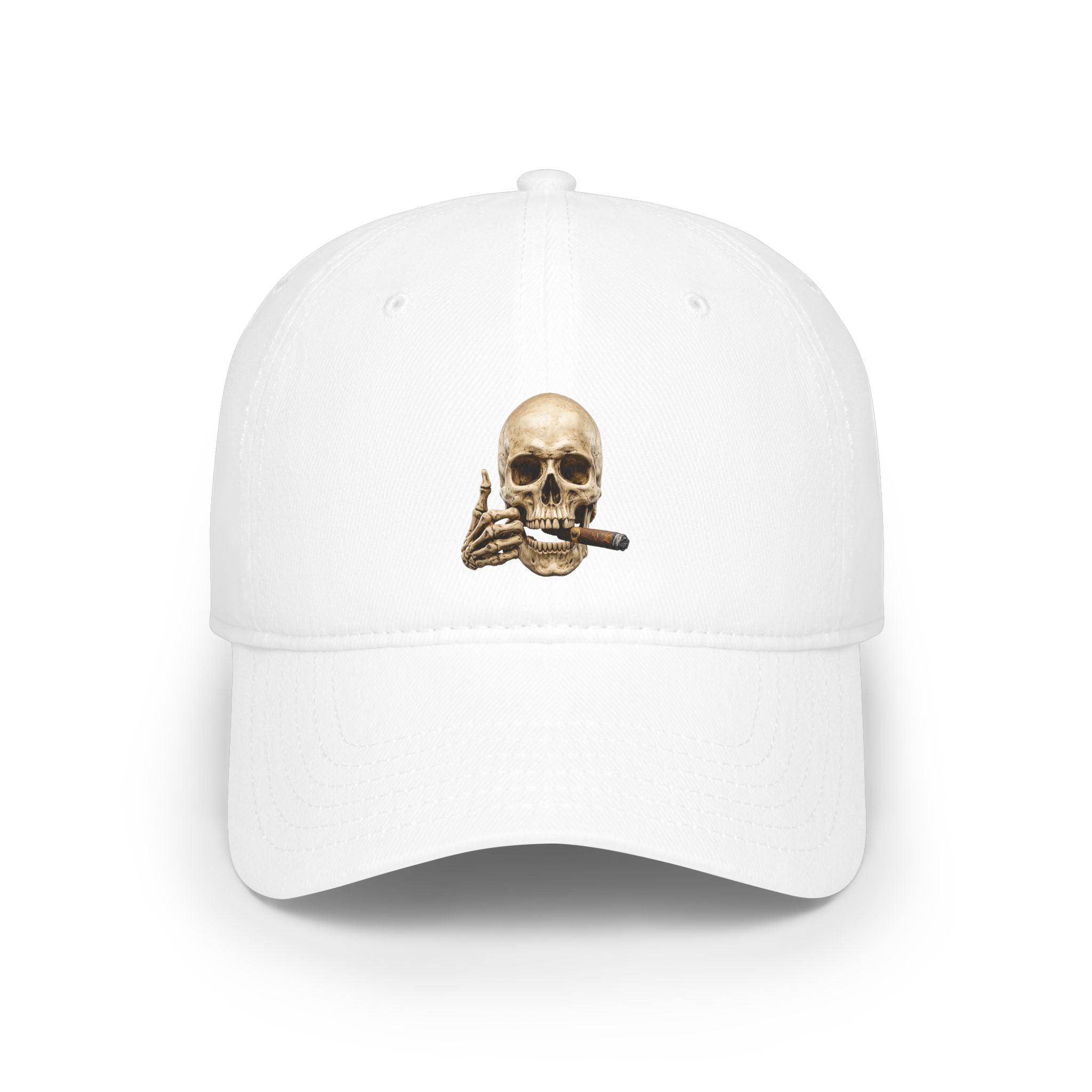 Cigar Smoking Skull, Low Profile Baseball Cap