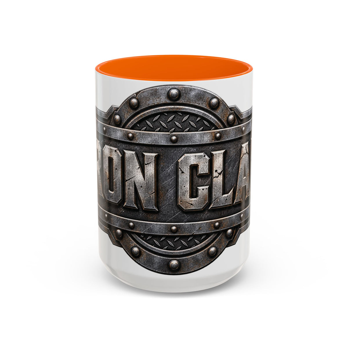 Metal Shield Coffee Mug — 'Iron Clad' Rustic Industrial Accent Mug