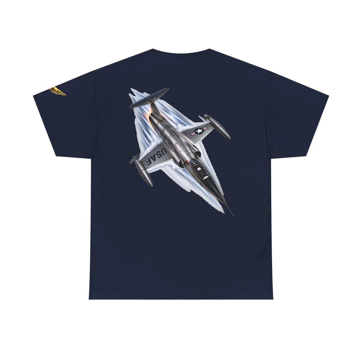 Aviation Fighter Jet T-Shirt — Vintage USAF Flag Graphic Tee