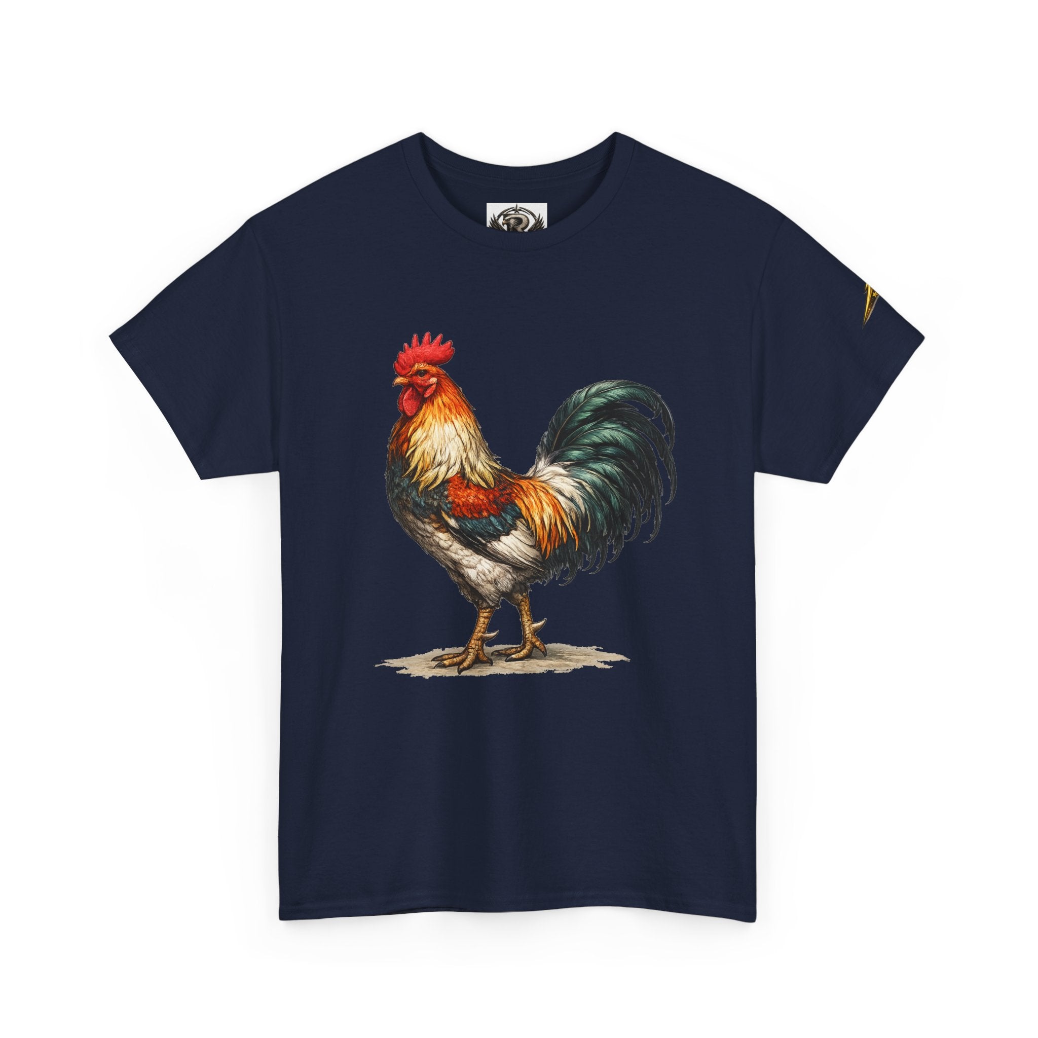 Rooster Illustration T‑Shirt — Vintage Farmyard Rooster Graphic Tee