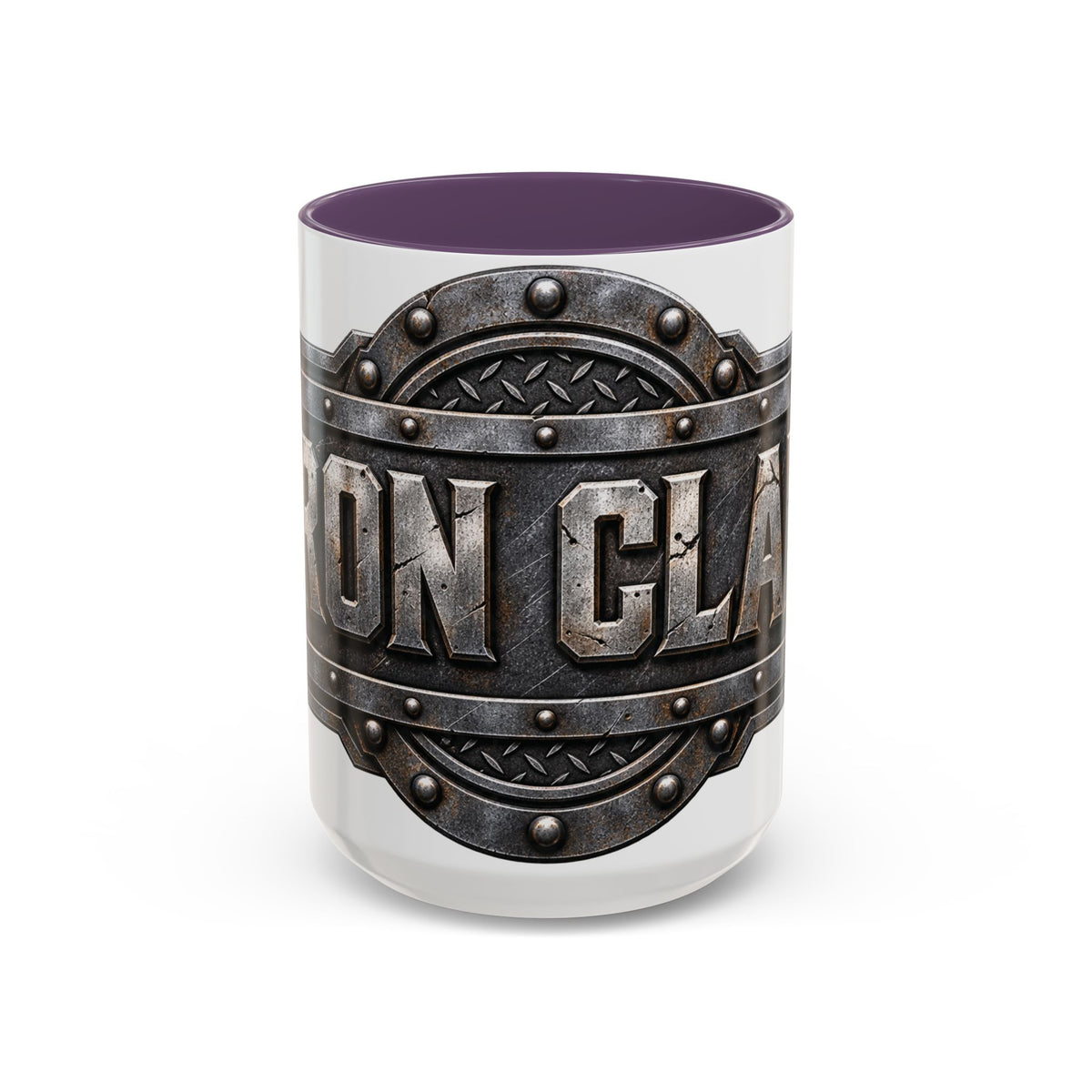 Metal Shield Coffee Mug — 'Iron Clad' Rustic Industrial Accent Mug