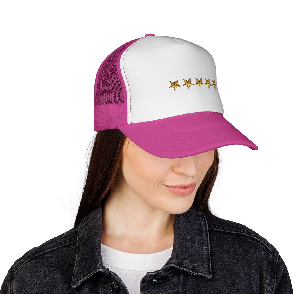 Five Gold Stars Trucker Cap — Embroidered Rating Hat