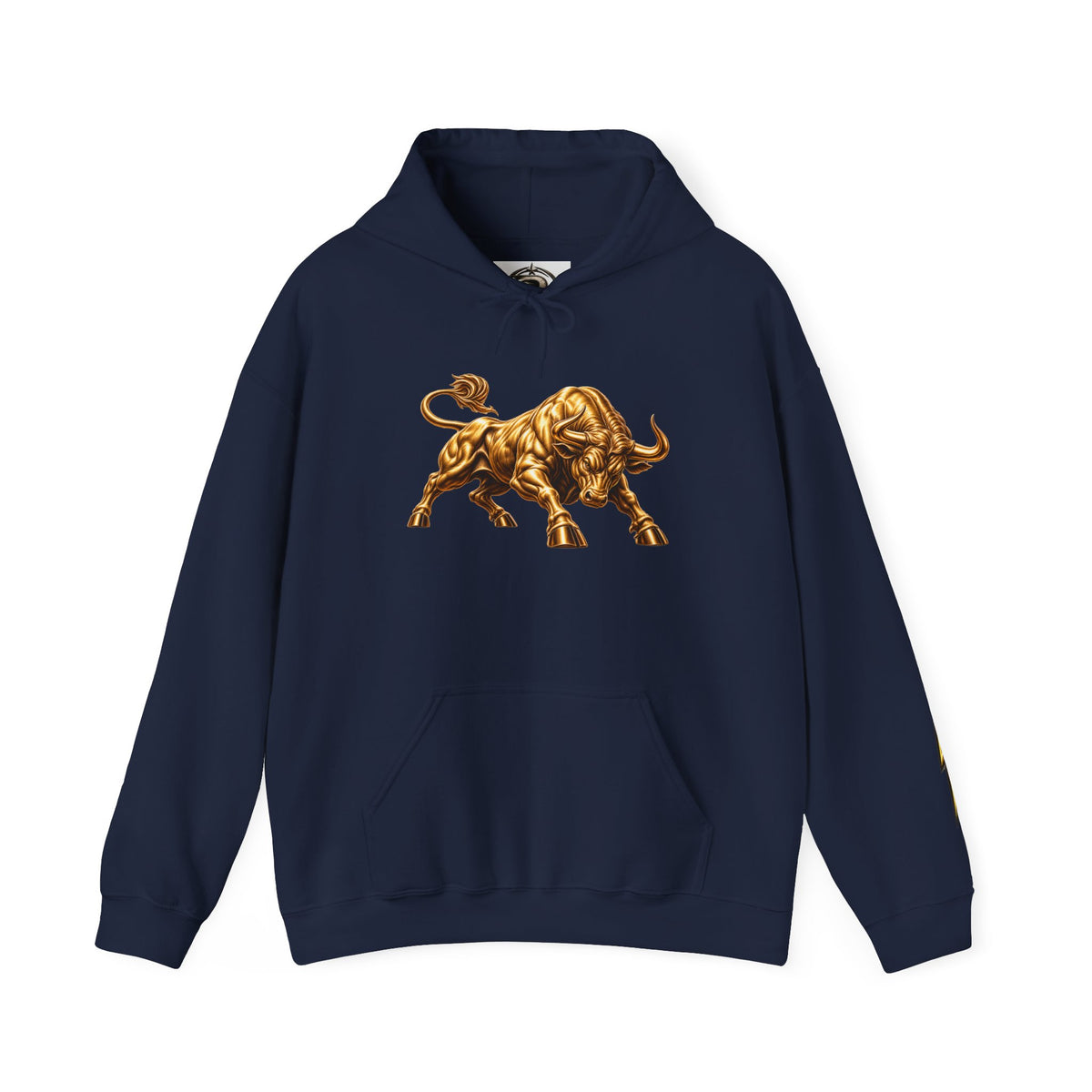 Gold Bull Hoodie — Metallic Charging Bull Graphic Hoody