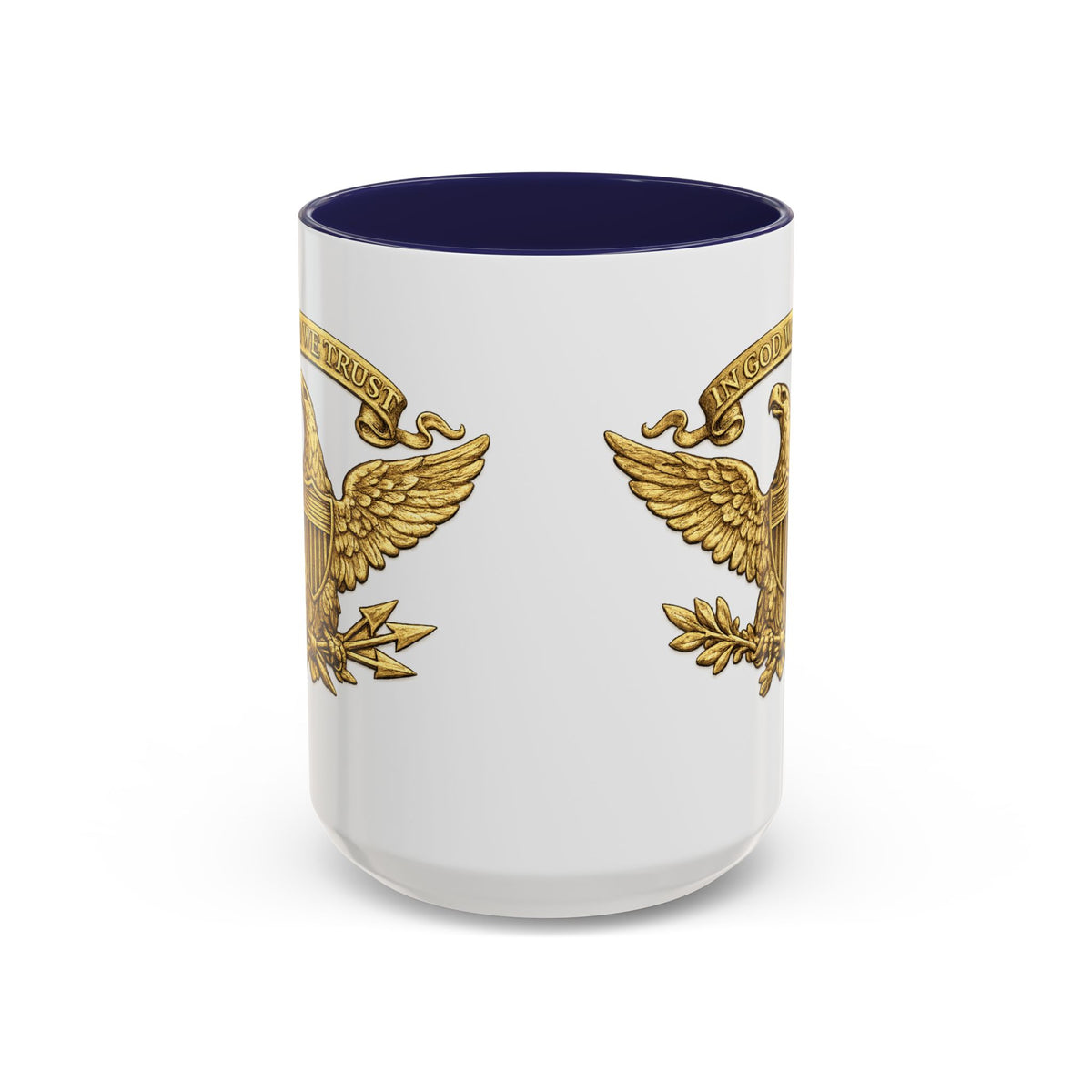 Gold Eagle 'In God We Trust' Accent Coffee Mug — Patriotic 11/15oz