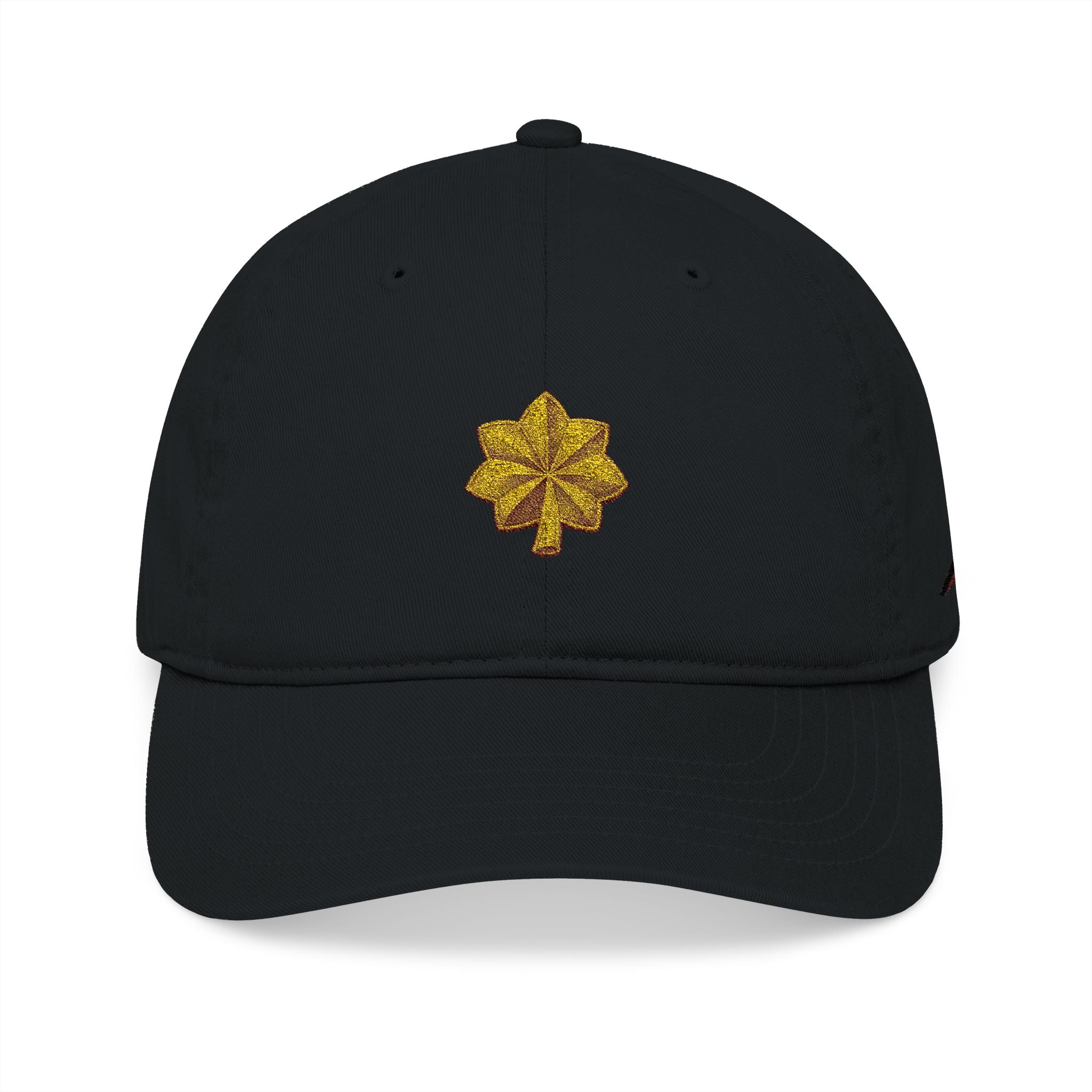 Embroidered Gold Glitter Four-Leaf Clover Major Insignia Baseball Cap