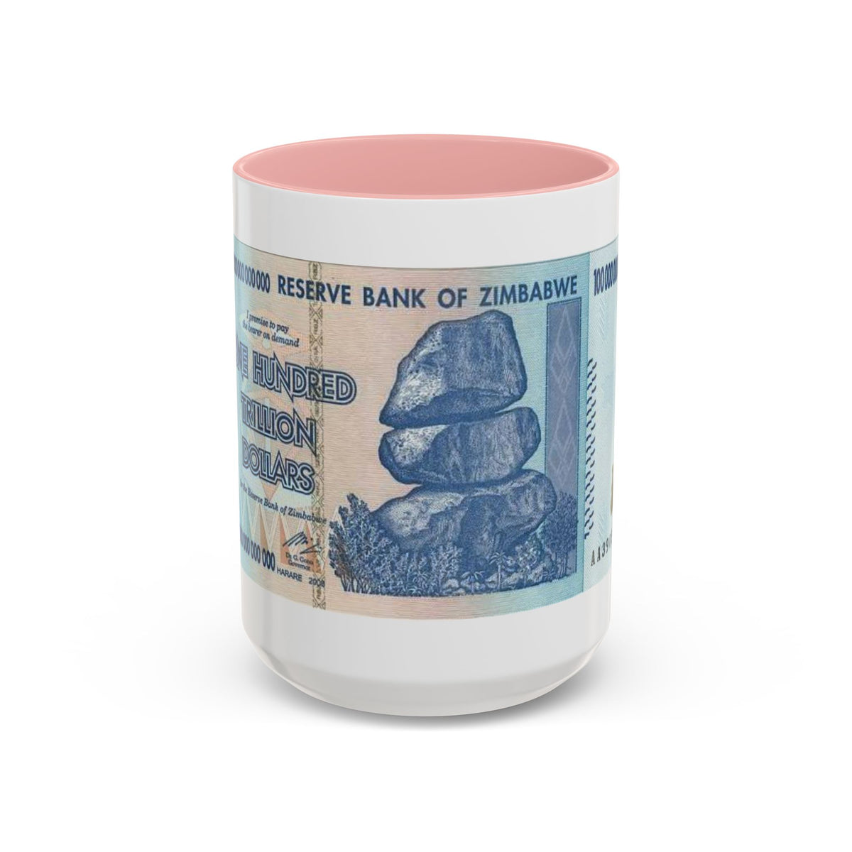 Zimbabwe Trillion Dollar Note Coffee Mug — Vintage Currency Accent Mug (11/15oz)