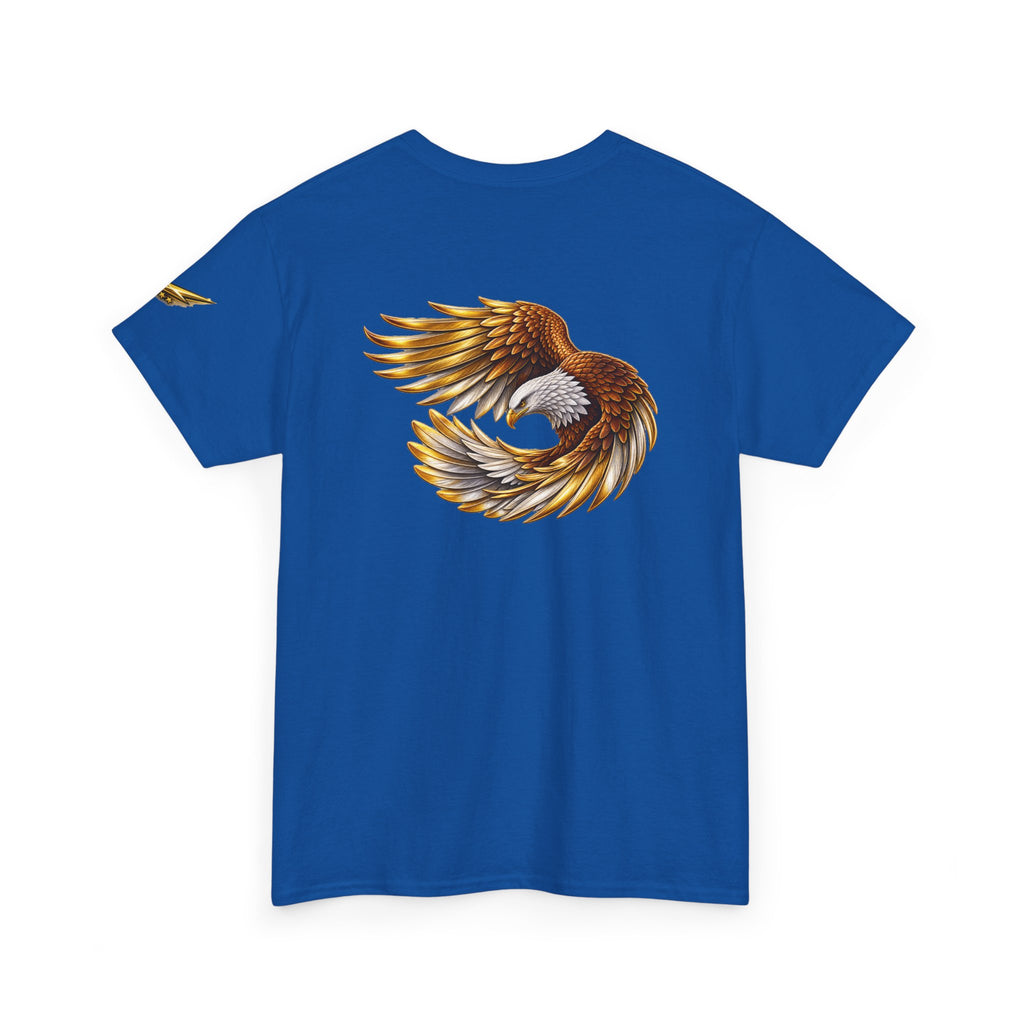 Eagle Wings Graphic Tee — Golden Flying Eagle Back Print