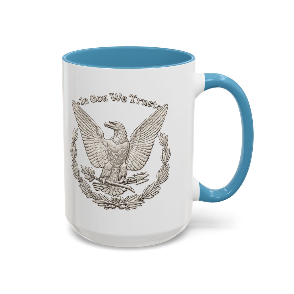 Eagle Emblem Coffee Mug — "In God We Trust" Accent Ceramic Mug (11/15oz)