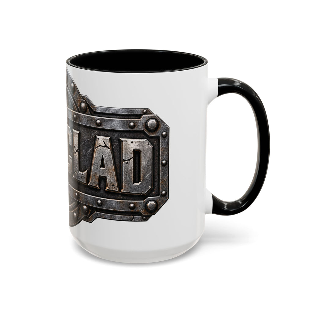 Metal Shield Coffee Mug — 'Iron Clad' Rustic Industrial Accent Mug