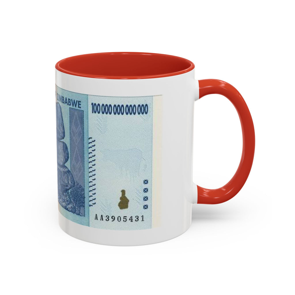 Zimbabwe Trillion Dollar Note Coffee Mug — Vintage Currency Accent Mug (11/15oz)