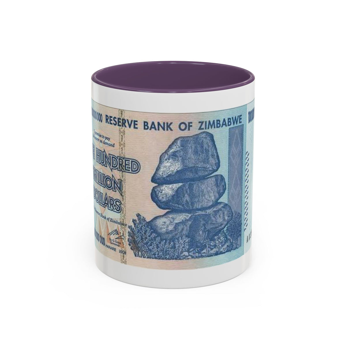 Zimbabwe Trillion Dollar Note Coffee Mug — Vintage Currency Accent Mug (11/15oz)