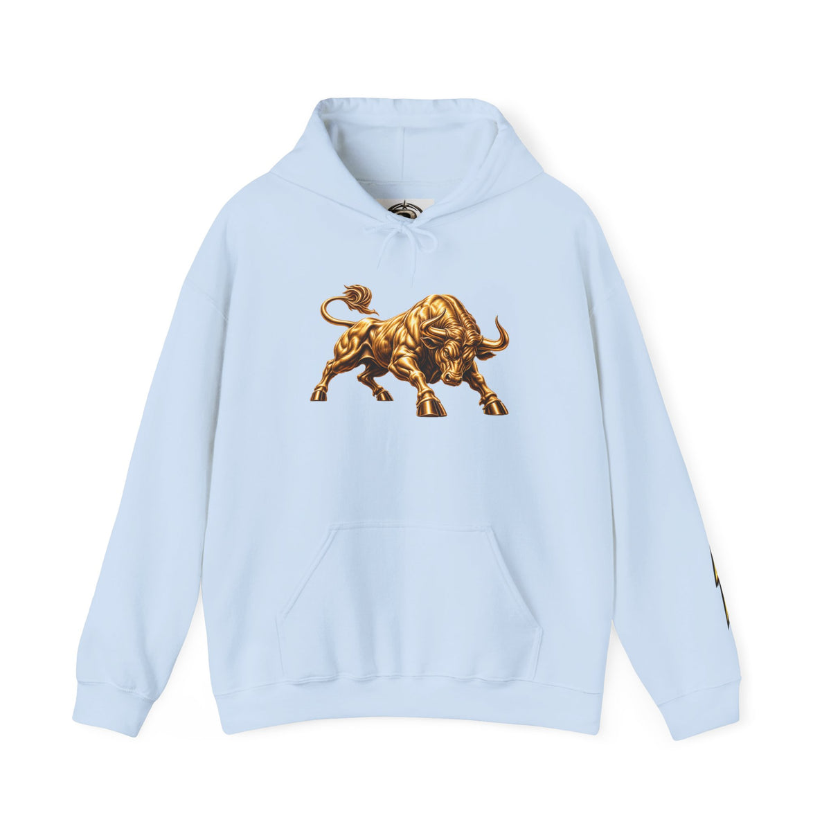 Gold Bull Hoodie — Metallic Charging Bull Graphic Hoody
