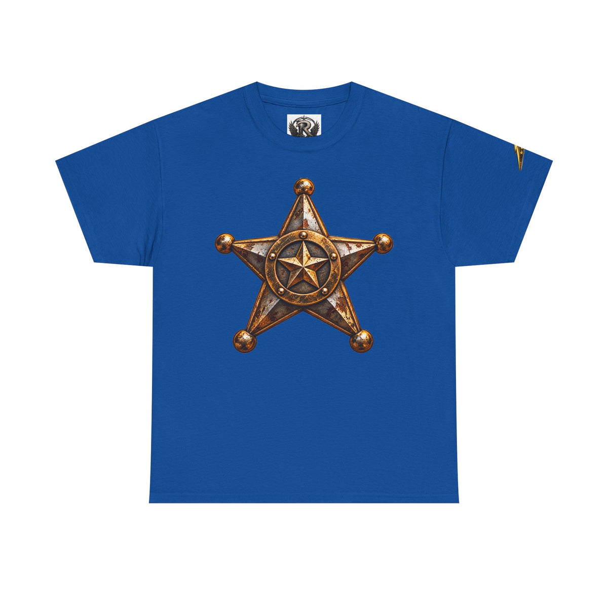 Sheriff Badge T-Shirt — Vintage Bronze Star Western Graphic Tee