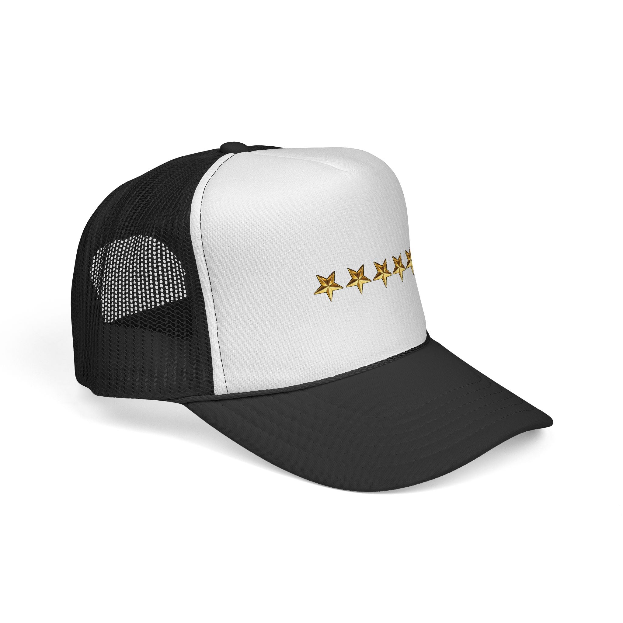 Five Gold Stars Trucker Cap — Embroidered Rating Hat