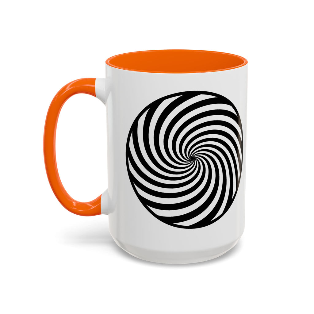 Hypnotic Swirl Accent Mug — Black & White Spiral Coffee Cup (11/15oz)