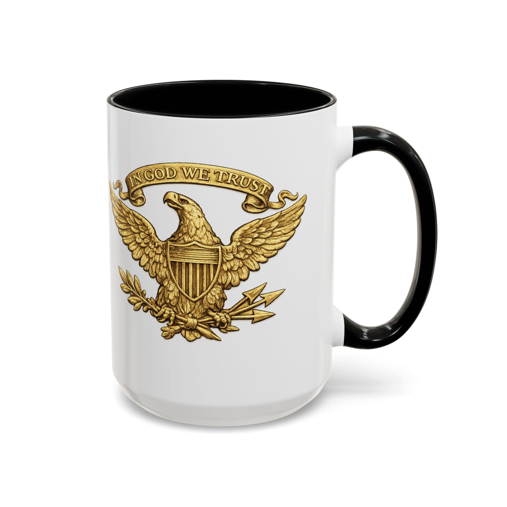 Gold Eagle 'In God We Trust' Accent Coffee Mug — Patriotic 11/15oz