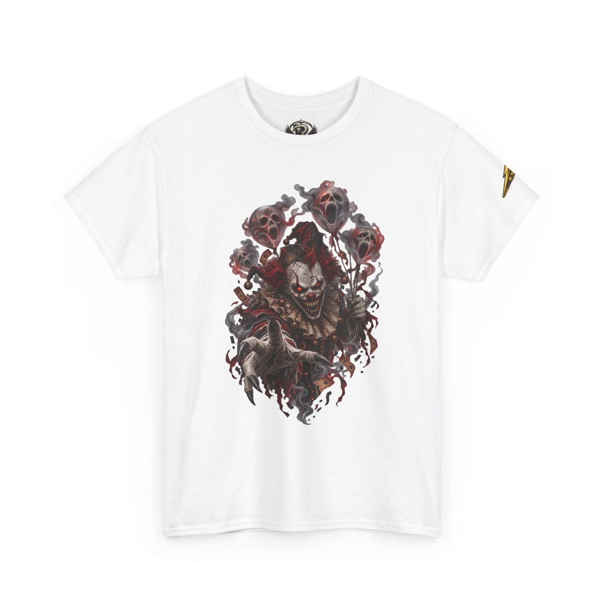 Horror Clown Graphic Tee — Dark Creepy Skull & Roses T-Shirt