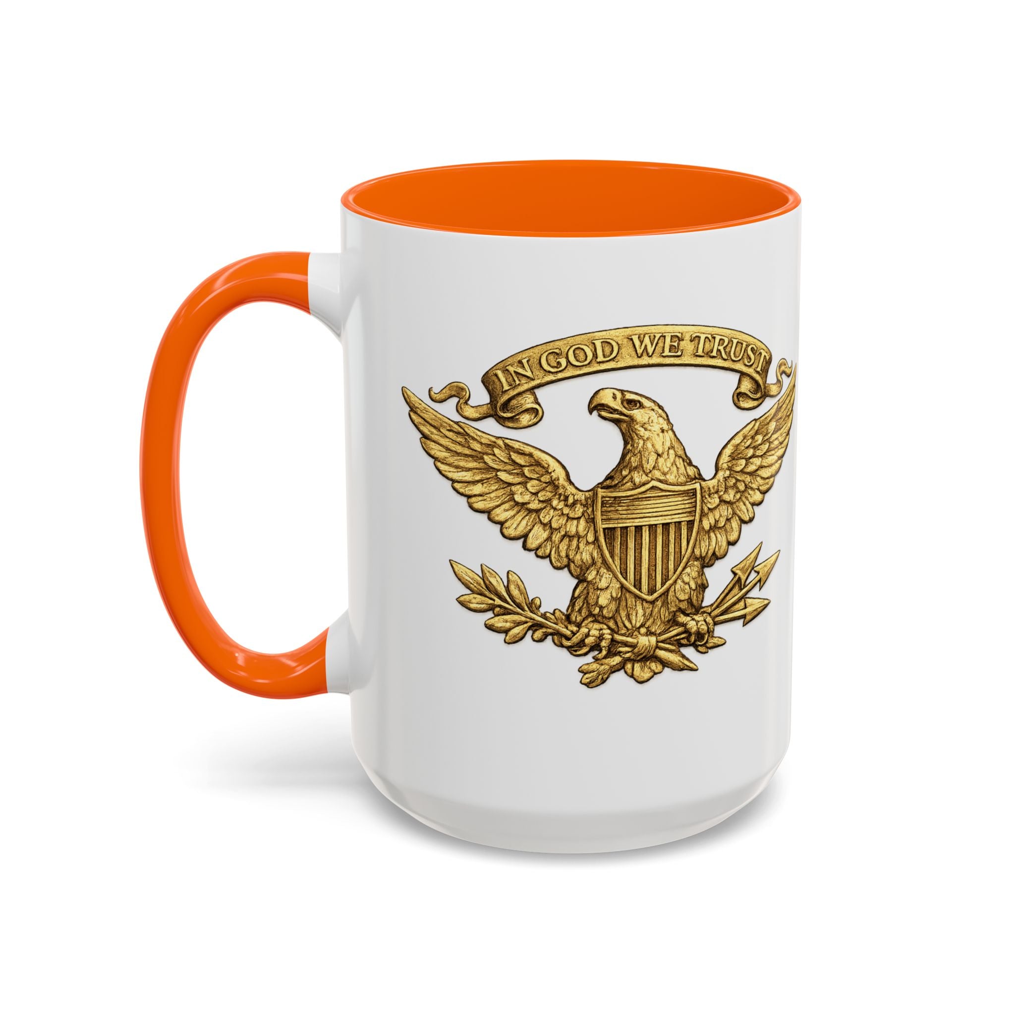 Gold Eagle 'In God We Trust' Accent Coffee Mug — Patriotic 11/15oz