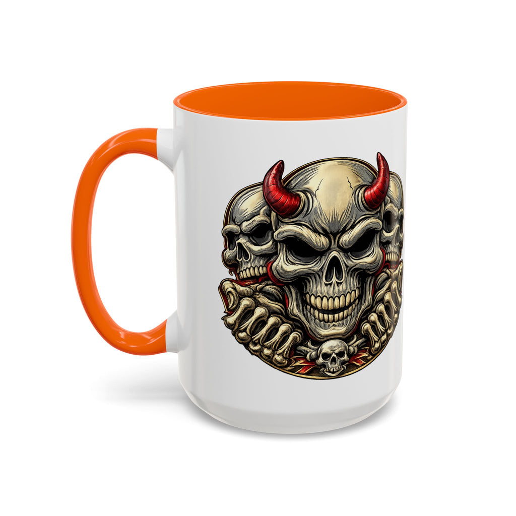 Devil Skull Accent Coffee Mug – Gothic Demon Skull Design (11/15 oz)