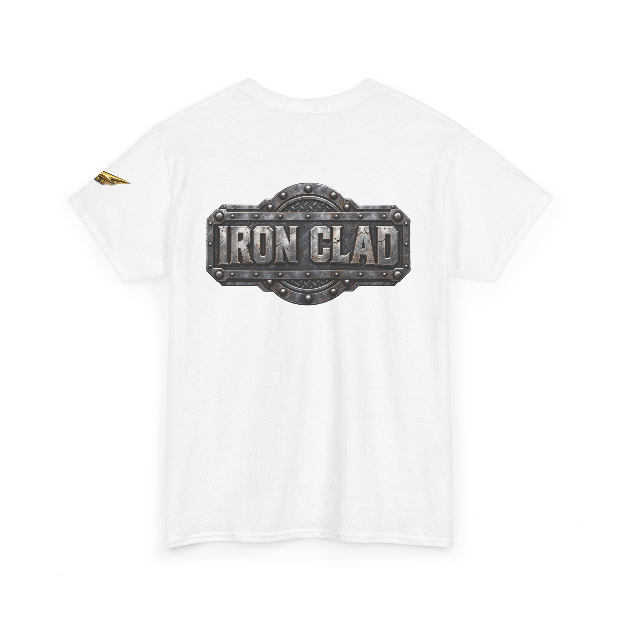 T-Shirt — "Iron Clad" Industrial Metal Logo Tee