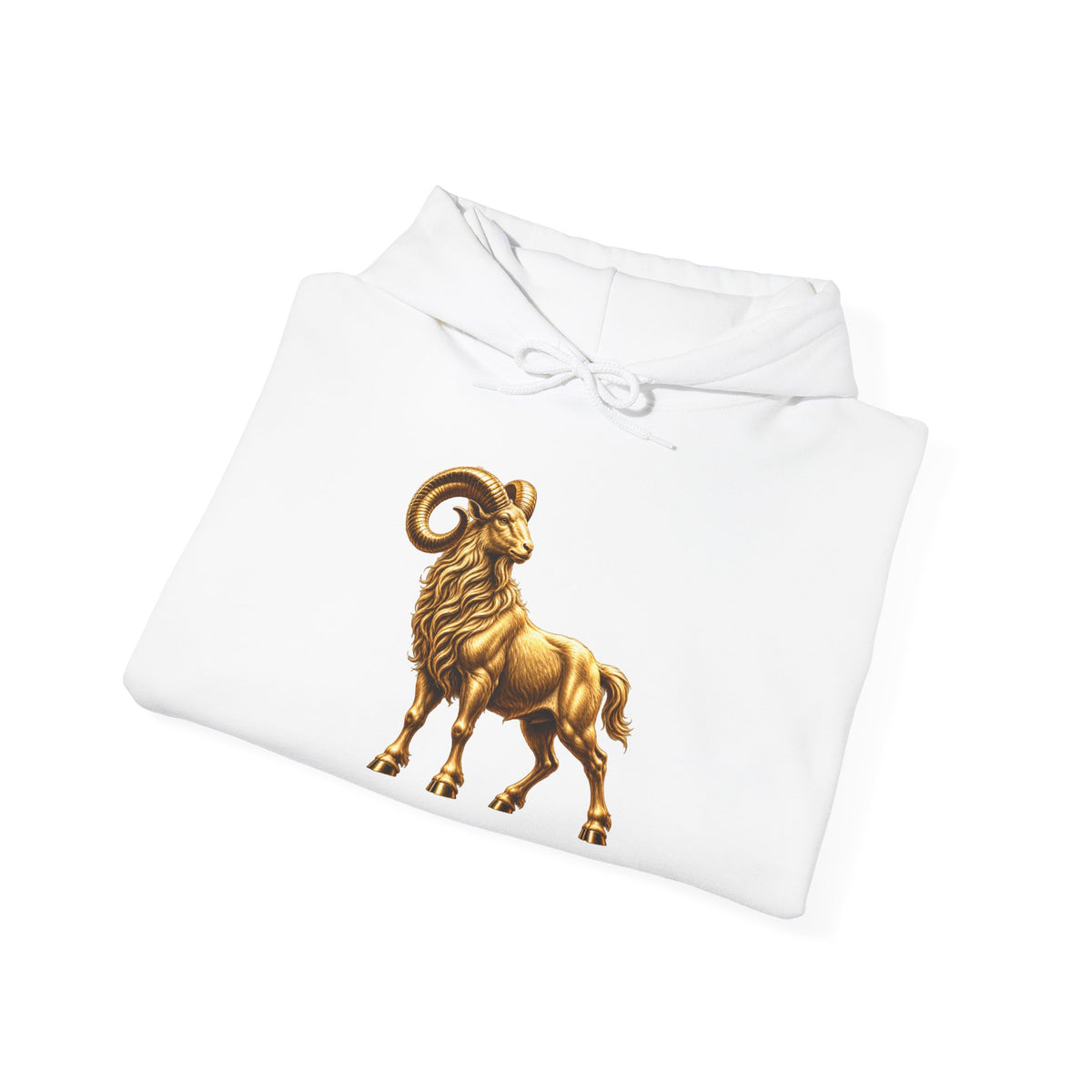 Capricorn Zodiac Hoodie — Gold Ram Graphic Hoodie