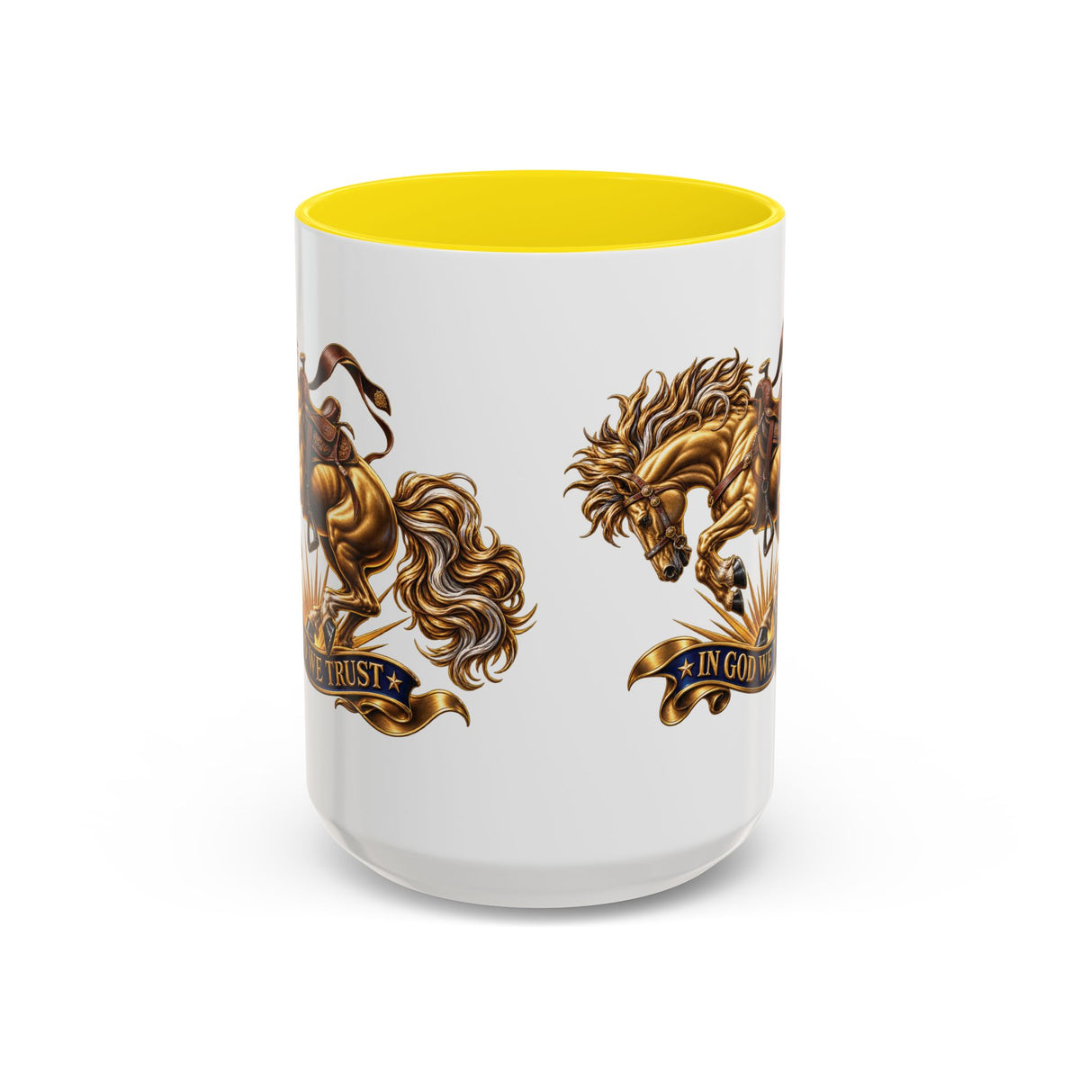 In God We Trust Golden Horse Accent Coffee Mug