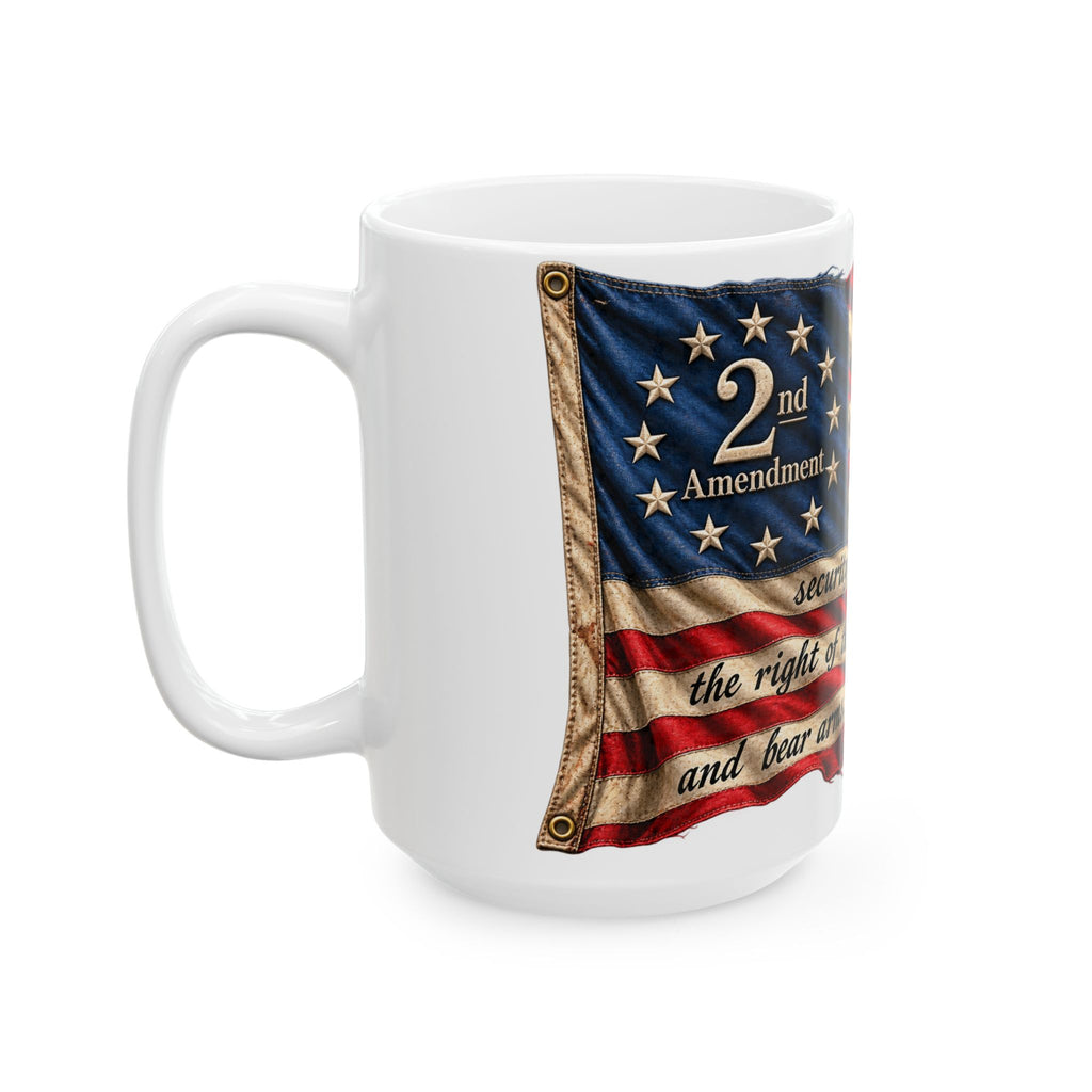 2nd Amendment Flag Ceramic Mug – American Patriot Quote (11oz, 15oz)