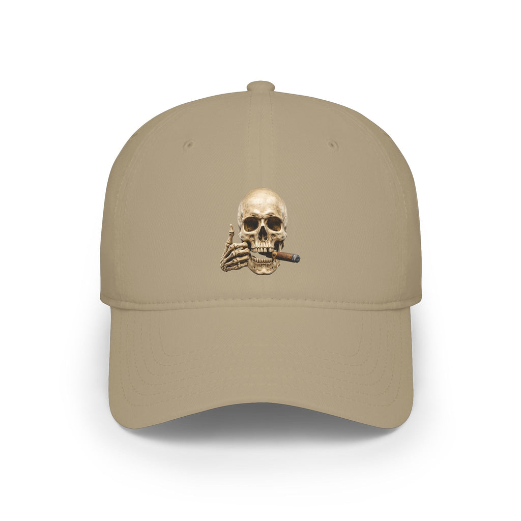 Cigar Smoking Skull, Low Profile Baseball Cap