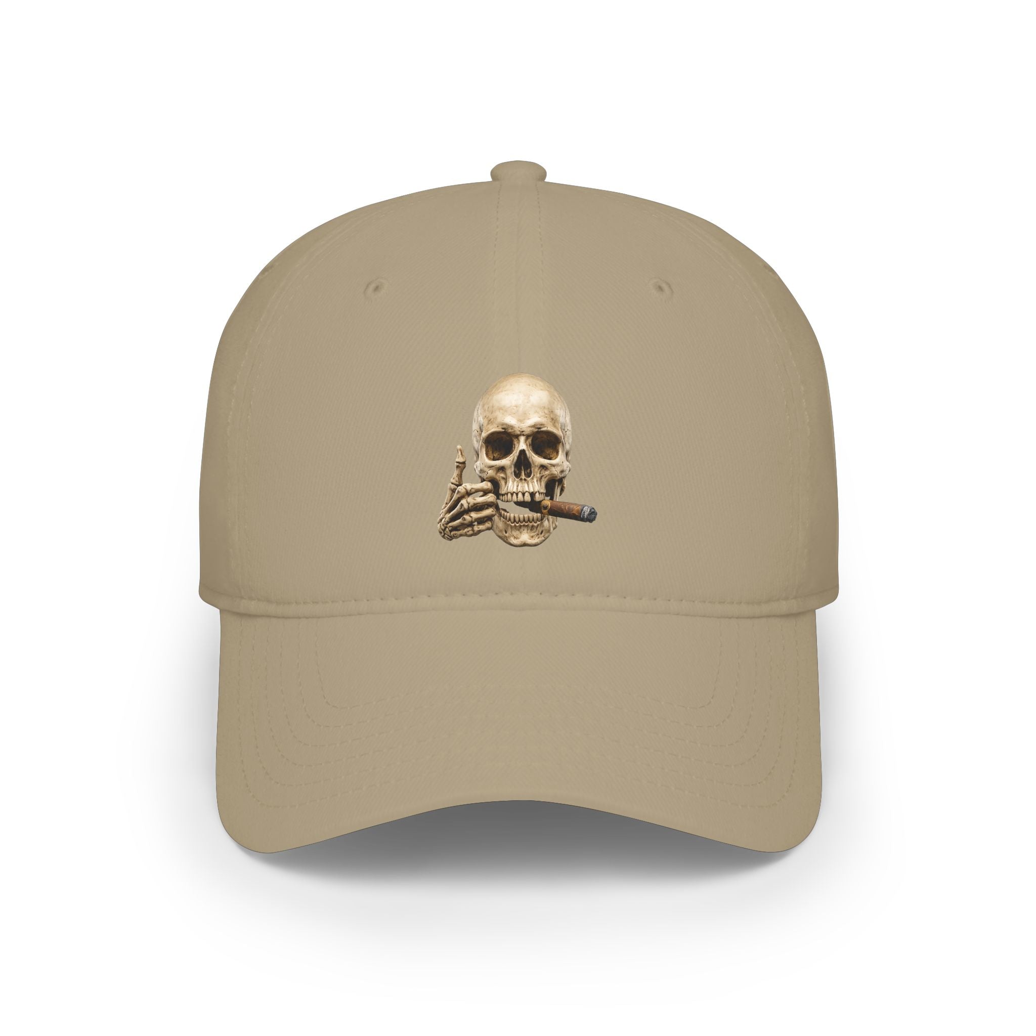 Cigar Smoking Skull, Low Profile Baseball Cap