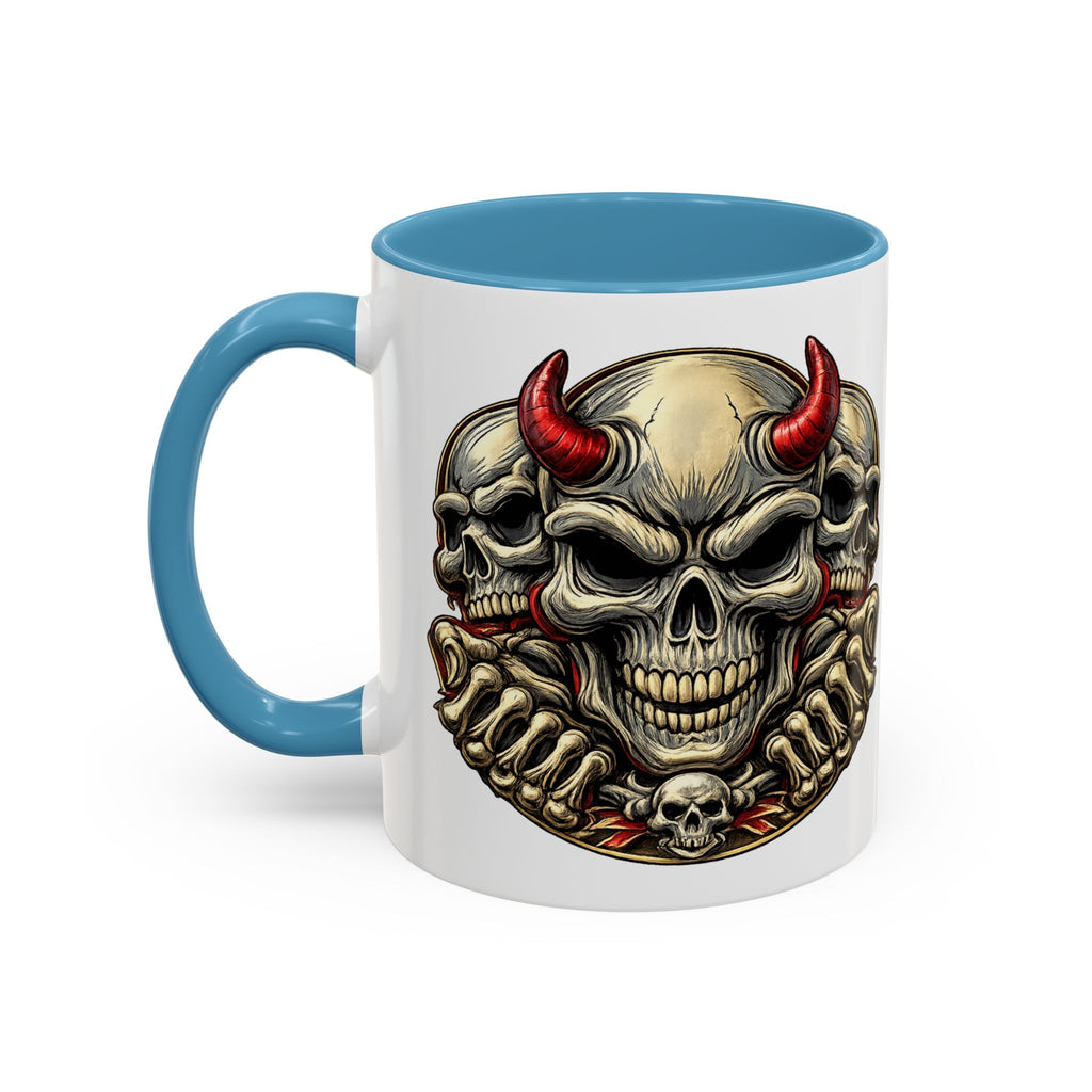 Devil Skull Accent Coffee Mug – Gothic Demon Skull Design (11/15 oz)