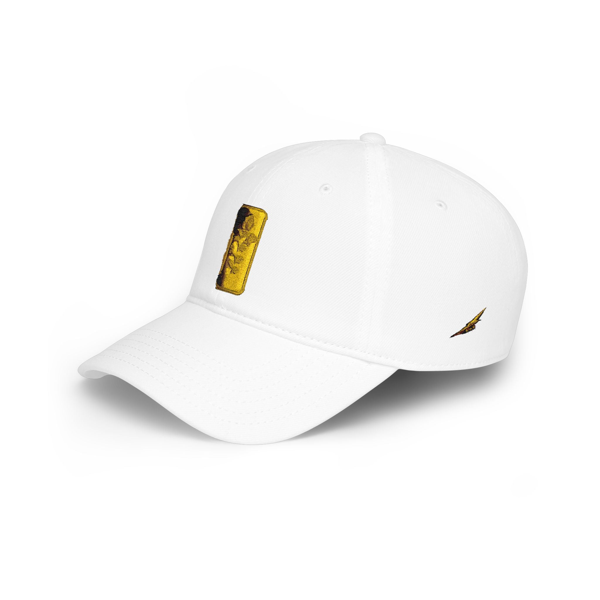 Low Profile Cap with Gold Embroidered Rosa Patch